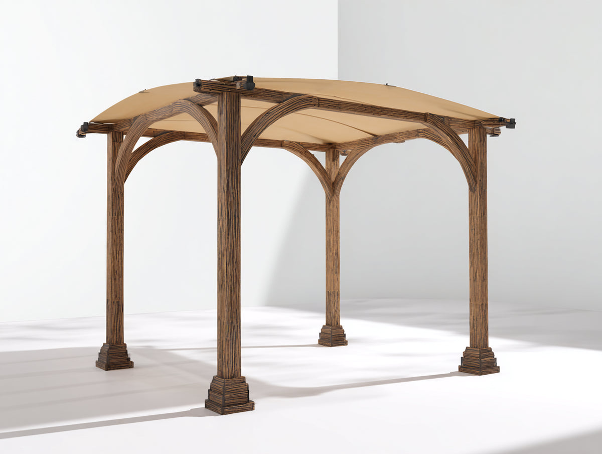 Sonnenschutz Pergola aus Holz 300 x 300 x 250 cm - Naturholz - Gartenpavillon mit Sonnenschutzdach