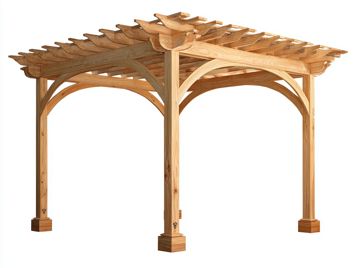 Sonnenschutz Pergola aus Holz 300x300x250 cm Natur - Gartenpavillon für Terrasse und Außenbereich