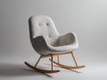Schaukelstühle Stoff 75 x 85 x 95 cm - Hellgrau - Modernes Design mit Holzgestell und ergonomischer Rückenlehne