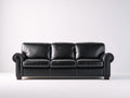 Gerades Sofa Kunstleder 220 x 85 x 75 cm - Schwarz - Modernes Design mit komfortabler Sitzfläche