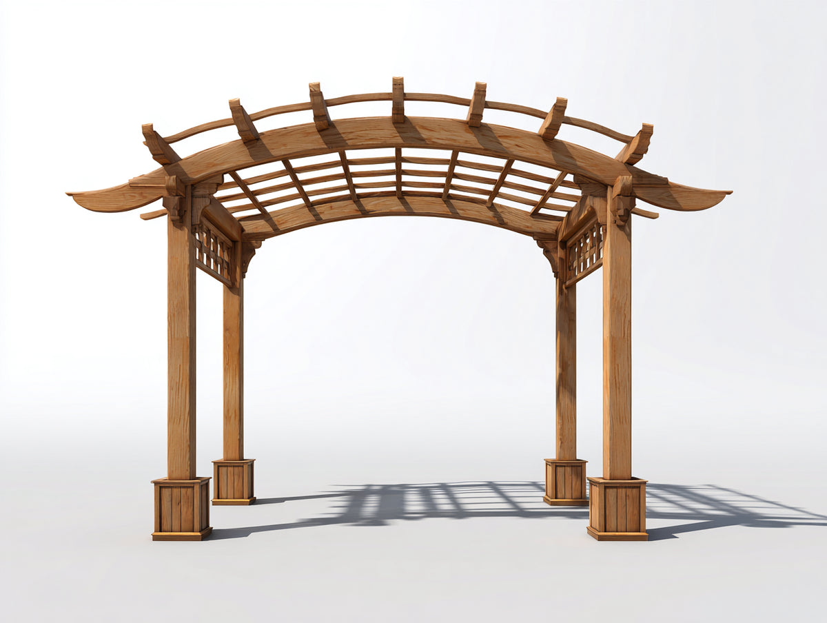 Sonnenschutz Holzpergola 400x300x250 cm Natur - Gartenpavillon für Terrasse und Außenbereich