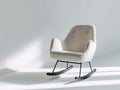 Schaukelstuhl aus Stoff und Metall 75x85x90 cm Beige - moderner Relaxsessel mit Schaukelfunktion für Wohnzimmer