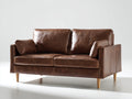 Gerades Sofa Kunstleder 210 x 85 x 80 cm - Braun - Modernes Design mit zwei Sitzplätzen und bequemer Polsterung