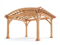 Sonnenschutz Holz 360x300x270 cm - Naturholz - Freistehender Sonnenschutz mit offener Pergola Dachkonstruktion und 4 Pfosten